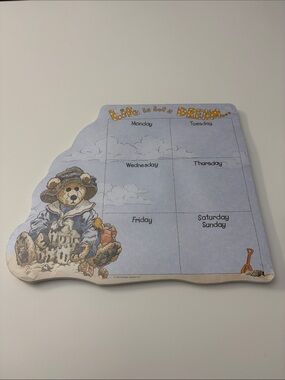 Vtg 1997 Boyds Bears Blue Beach Magnetic Weekly Planner Notepad Life is a Dream